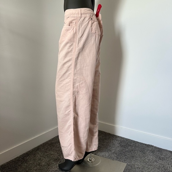 🌿 Armani Collezioni Blush Pink Wide-Leg Pants – Size 12 – Cotton Hemp Blend - Picture 2 of 7